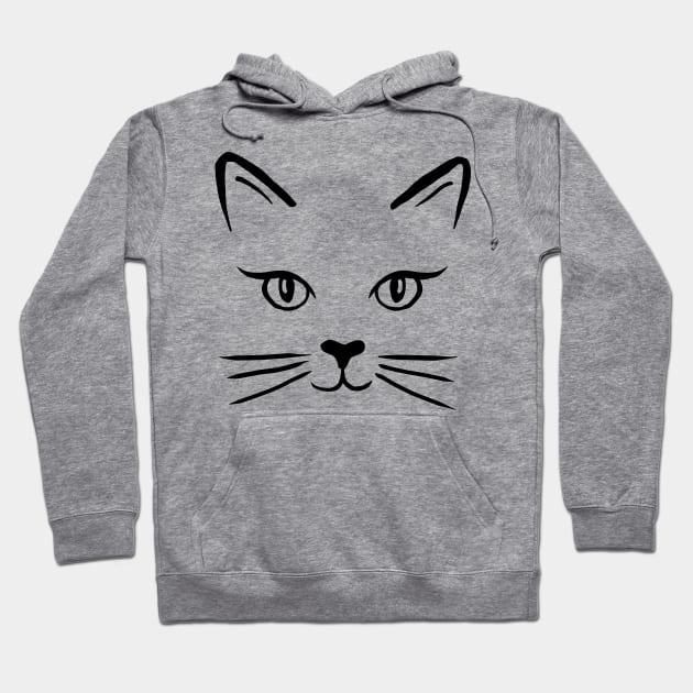 Cute Cat Face Hoodie by julieerindesigns